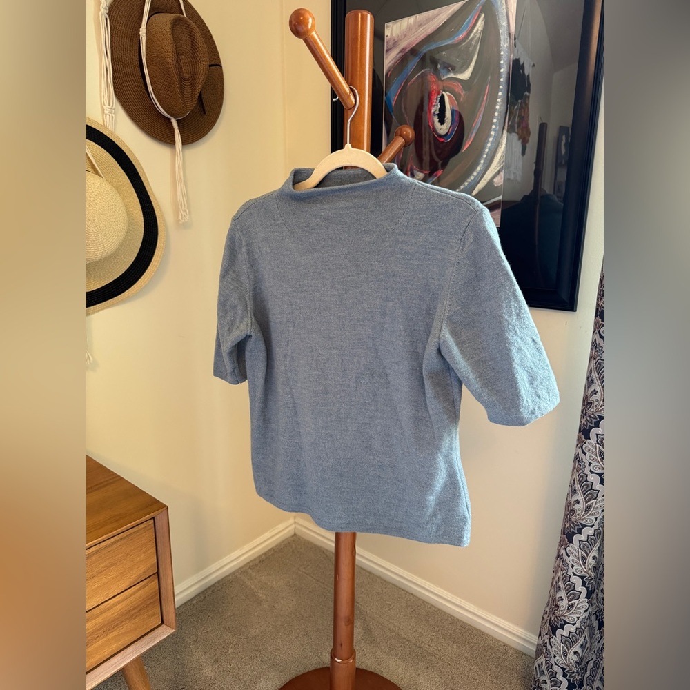 Talora light heather blue merino wool sweater - fits like a medium